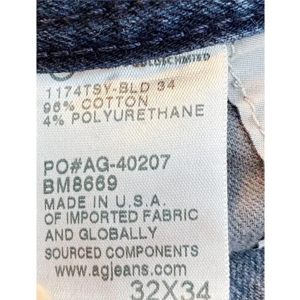 Adriano Goldschmied AG Mens The Graduate‎ Tailored Straight Leg Jeans 32x34 Dark